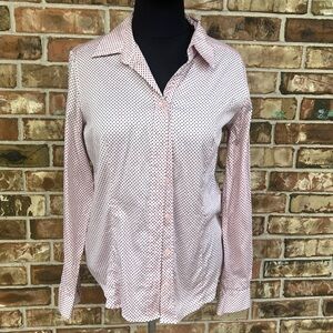 New York & Company Pink Polka Dot Button-Down Shirt